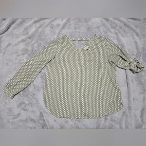 LOFT Green Patterned Blouse